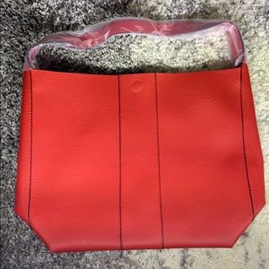 Red shoulder bag
